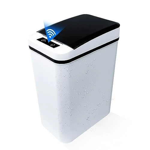 Zaaqii 2.2 Gallon Small Slim White Plastic Trash Can Narrow Covered Garbage Bin For Bathroom Laundry Home Office Kitchen Pack Of 2 6 Zaaqii 2.2 Gallon Small Slim White Plastic Trash Can Narrow Covered Garbage Bin For Bathroom Laundry Home Office Kitchen Pack Of 2 - Image 6