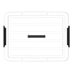 Cetomo 15L*4 Plastic Storage Box, Tote Box,Organizing Container With Durable Lid And Secure Latching Buckles, Stackable And Nestable, 4Pack, Transparent Black With Black Buckle -GENERIC Shop 31wldGjYv2L