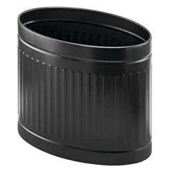 MDesign Slim Oval Steel Metal 2.25 Gallon/8.5 Liter Trash Can Wastebasket, Garbage Bin For Bathroom, Kitchen, Bedroom, Office - Hold Trash, Refuse, Garbage, Recycling, Oscar Collection, White 9 MDesign Slim Oval Steel Metal 2.25 Gallon/8.5 Liter Trash Can Wastebasket, Garbage Bin For Bathroom, Kitchen, Bedroom, Office - Hold Trash, Refuse, Garbage, Recycling, Oscar Collection, White -GENERIC Shop 31xAL2Ju9qL