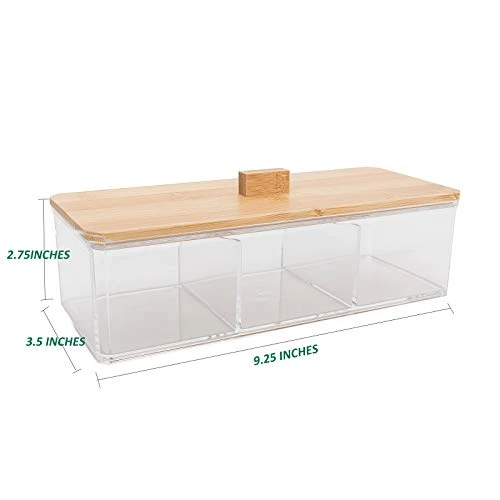 Agirlvct Wood Qtip Holder,Cotton Ball And Swab Holder Organizer With Lid,Jar For Cotton Rounds,Bathroom Containers,Q-tip Dispenser,Clear Acrylic Desk Organizer For Makeup Pads,Cosmetics Bedroom 6 Agirlvct Wood Qtip Holder,Cotton Ball And Swab Holder Organizer With Lid,Jar For Cotton Rounds,Bathroom Containers,Q-tip Dispenser,Clear Acrylic Desk Organizer For Makeup Pads,Cosmetics Bedroom - Image 6