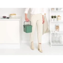 Brabantia Sort & Go Food Trash Can (1.6 Gal/Fir Green) Small Countertop Kitchen Compost Caddy With Handle & Removable Lid, Easy Clean, Fixtures Included For Wall/Cupboard Mounting -GENERIC Shop 31xnAbApsgL