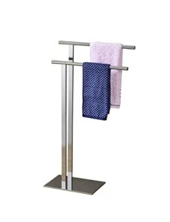KB Designs - Modern Metal Freestanding Bathroom Towel Rack Stand, Chrome -GENERIC Shop 31xqcJH7ItL