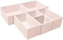 Criusia Underwear Drawer Organizer, 6 Set Foldable Underwear Drawer Organizer And Closet Dividers,Storage Box For Clothes, Socks, Underwear (6 Bins) (Light Grey) -GENERIC Shop 31xwLx17saL. AC