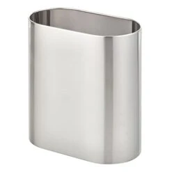 MDesign Slim Pill-Shaped Metal 1.98 Gallon/7 Liter Recycle Trash Can Wastebasket, Garbage Container Bin For Bathrooms, Kitchen, Bedroom, Office - Durable Stainless Steel, Mirri Collection, Soft Brass -GENERIC Shop 31xzwYrcKVL