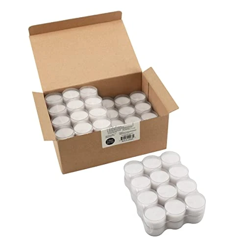 Stonebriar 96 Pack Unscented 6 To 7 Hour Extended Burn Time Clear Cup Tea Light Candles,White 5 Stonebriar 96 Pack Unscented 6 To 7 Hour Extended Burn Time Clear Cup Tea Light Candles,White - Image 5