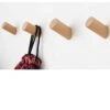 Felidio Wood Wall Hooks, 4 Pack Coat Hooks Mounted Rustic Wooden Heavy Duty Robe Hook Hat Rack | For Hanging Bathroom Towels Clothes Hanger (Beech Wood)