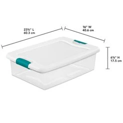 Sterilite 32-Quart Clear Stackable Latching Storage Box Container (24 Pack)
