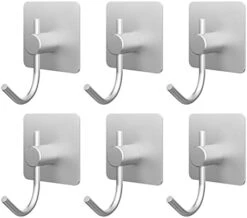 VAEHOLD Adhesive Wall Hooks, Heavy Duty Sticky Holder Waterproof Aluminum Towel Hooks For Hanging Coat, Hat, Key, Clothes, Closet Hook Wall Mount For Kitchen, Bathroom, Office (6, Black) -GENERIC Shop 31zIKCF3YuL. AC