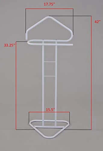 KB Designs - Metal Suit Tie Valet Stand Rack, Clothing Organizer, White 3 KB Designs - Metal Suit Tie Valet Stand Rack, Clothing Organizer, White - Image 3