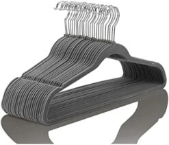 MIZGI Premium Velvet Hangers (50 Pack) Heavy Duty - Non Slip Felt Hangers - Velvet Suit Hangers White - Chrome Hooks,Space Saving Clothes Hangers -GENERIC Shop 41 1SS0qaQL. AC