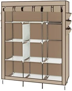 WiCCI 69" Portable Clothes Closet Wardrobe Storage Organizer With Non-Woven Fabric Quick And Easy To Assemble Extra Strong And Durable Dark Brown For Bedroom,Entrance,Living Room 21 WiCCI 69" Portable Clothes Closet Wardrobe Storage Organizer With Non-Woven Fabric Quick And Easy To Assemble Extra Strong And Durable Dark Brown For Bedroom,Entrance,Living Room -GENERIC Shop 41 ptVTX0bL. AC