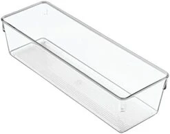 IDesign Linus Plastic Dresser And Vanity Organizer, Storage Bin For Bathroom, Bedroom, Office, Craft Room, Fridge, Freezer, Pantry, 12" X 6" X 3", Clear -GENERIC Shop 4100069iYhL. AC