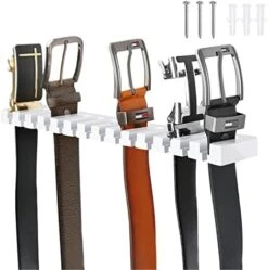 Belt Hanger For Closet, 2 In 1 Wooden Wall Mount 14 Belt Organizer W/Through-The-Wall Nails, Belt Rack W/ 360° Swivel Hook, Tie And Belt Organizer Display For Closet, Door, Wall, 1 Pack, Natrual -GENERIC Shop 410TSm2eFhL. AC