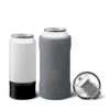 BrüMate Hopsulator Trio 3-in-1 Insulated Can Cooler For 12oz / 16oz Cans + 100% Leak Proof Tumbler With Lid | Can Coozie Insulated For Beer, Soda, And Energy Drinks (Matte Gray)