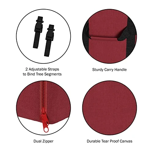 Elf Stor 83-DT5055 Heavy Duty Canvas Christmas Storage Bag Large For 7.5 Foot Tree, Red 3 Elf Stor 83-DT5055 Heavy Duty Canvas Christmas Storage Bag Large For 7.5 Foot Tree, Red - Image 3