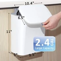 AYADA Hanging Trash Can With Lid, Hanging Garbage Can Lid For Kitchen Cabinet Door In Cabinet, Hanging Door Mounted, Under Sink Door Trash Bin RV Bathroom (White) -GENERIC Shop 411eKHHx5lL