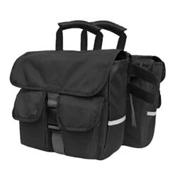 WALTX 35L Bike Rear Panniers Bag Bicycle Commuting Waterproof Saddle Bags Trunk Saddle Double Cycle Storage Bag (Color : Black, Size : 35L)