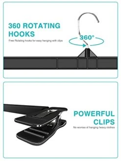 Titan Mall Pants Hangers 30 Pack 12inch Black Plastic Skirt Hanger With Non-Slip Big Clips And 360 Rotatable Hook, Durable And Sturdy Plastic Hanger, Elegant And Economical For Hanging Pants Or Skirts -GENERIC Shop 412HsZVDvPL