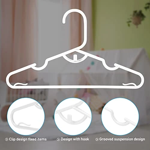 Trusir Kids Hangers 60 Pack - 11.5",Baby Clothes Hangers Plastic White Kids Children's Clothes Hangers,Infant Hangers&Toddler Hangers(White,60Pack) 2 Trusir Kids Hangers 60 Pack - 11.5",Baby Clothes Hangers Plastic White Kids Children's Clothes Hangers,Infant Hangers&Toddler Hangers(White,60Pack) - Image 2
