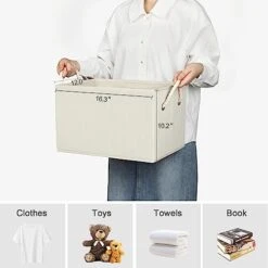 TOPIA HOME Closet Organizers And Storage Bins For Shelves, EXTRA LARGE, 3-Pack Foldable Storage Baskets For Organizing With Rope Handles, Collapsible Fabric Cube Organization Boxes, Beige, TP03Y 14 TOPIA HOME Closet Organizers And Storage Bins For Shelves, EXTRA LARGE, 3-Pack Foldable Storage Baskets For Organizing With Rope Handles, Collapsible Fabric Cube Organization Boxes, Beige, TP03Y -GENERIC Shop 413VEjUIRVL