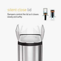 Simplehuman 10 Liter / 2.6 Gallon Butterfly Lid Bathroom Step Trash Can, White Steel -GENERIC Shop 413W2vt4oLL