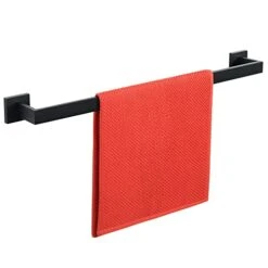 Bath Towel Bars,28 Inch Towel Holder Towel Racks For Bathroom And Lavatory,SUS304 Stainless Steel Hand Towel Hanger Rail Wall Mount,Matte Black