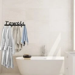 Wel Rack 7 Towel Hooks, Black Towel Holder And Accessories For Wall Mount Bath Organization - The Prefect Addition To Rustic Farmhouse, Restroom, Living Room Decor Robe Hooks -GENERIC Shop 414FjBouktL