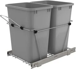 Rev-A-Shelf RV-18KD-18C S Double 35 Quart Sliding Pull-Out Waste Containers Garbage Trash Recycling Bins For Kitchen Cabinets, Black 22 Rev-A-Shelf RV-18KD-18C S Double 35 Quart Sliding Pull-Out Waste Containers Garbage Trash Recycling Bins For Kitchen Cabinets, Black -GENERIC Shop 414MDd805CL. AC