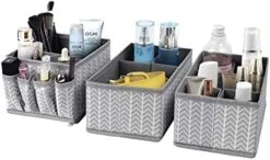 VERONLY Cosmetic Storage Bins Makeup Organizer, Adjustable Multifunction Storage Box Desk Drawer Divider For Makeup Brushes, Bathroom Countertop Or Dresser, Set Of 3 (Grey) 9 VERONLY Cosmetic Storage Bins Makeup Organizer, Adjustable Multifunction Storage Box Desk Drawer Divider For Makeup Brushes, Bathroom Countertop Or Dresser, Set Of 3 (Grey) -GENERIC Shop 414PJOu1lL. AC
