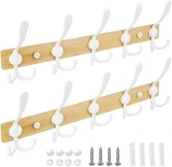 TICONN Wall Mounted Coat Rack, Five Heavy Duty Tri Hooks All Metal Construction For Jacket Coat Hat In Mudroom Entryway (Matte Black, 2-Pack) -GENERIC Shop 414b7nKzFUL. AC