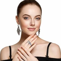 GENERIC Anti Anxiety Rings For Women Men's Fidget Ring DIY Stainless Steel Interchangeable Engagement Stacking Ring Crossring Band Ring Size 6-12 (Black, 11)