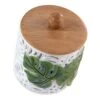 Avanti Linens - Covered Jar, Countertop Organizer, Leaf Inspired Home Decor (Viva Palm Collection), Green