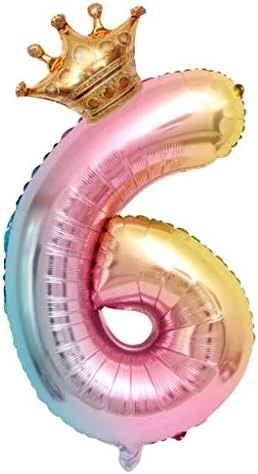 Ntpwenla Aluminum Film 32 Inch Digital Crown Foil Number Balloons Gradient Color Digital Balloon,Baby Birthday Shower Wedding Anniversary Balloon (1) 7 Ntpwenla Aluminum Film 32 Inch Digital Crown Foil Number Balloons Gradient Color Digital Balloon,Baby Birthday Shower Wedding Anniversary Balloon (1) - Image 7