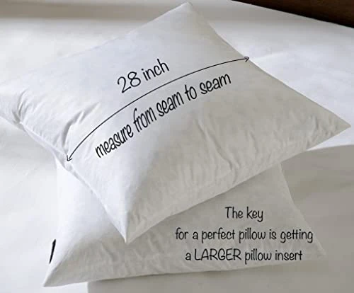 Basic Home 28x28 Euro Throw Pillow Insert-Down Feather Pillow Insert-Cotton Fabric-White-1 Piece 3 Basic Home 28x28 Euro Throw Pillow Insert-Down Feather Pillow Insert-Cotton Fabric-White-1 Piece - Image 3