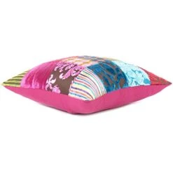 Eyes Of India Colorful Velvet Boho Throw Pillow Cover, Decorative Bohemian Cushion Case For Sofa Couch, Accent Bedroom Living Room, 16x16 Inch (40x40 Cm), Red Blue Yellow Pink -GENERIC Shop 4155ocsa7nL