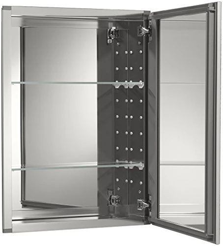 KOHLER CB-CLW2026SS 20" W X 26" H Single-Door Medicine Cabinet With Decorative Framed Mirrored Door, Bathroom Medicine Cabinet With Mirror 2 KOHLER CB-CLW2026SS 20" W X 26" H Single-Door Medicine Cabinet With Decorative Framed Mirrored Door, Bathroom Medicine Cabinet With Mirror - Image 2