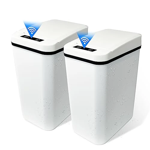 Zaaqii 2.2 Gallon Small Slim White Plastic Trash Can Narrow Covered Garbage Bin For Bathroom Laundry Home Office Kitchen Pack Of 2 8 Zaaqii 2.2 Gallon Small Slim White Plastic Trash Can Narrow Covered Garbage Bin For Bathroom Laundry Home Office Kitchen Pack Of 2 - Image 8