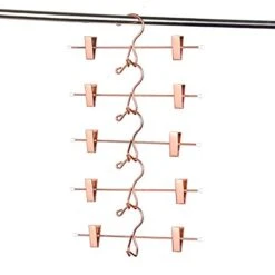 Amber Home 24 Pack Add-on Rose Gold Metal Pant Skirt Hangers, Multi Stackable Add On Copper Trouser Hangers For Slacks Jeans Boutique Clothing With Extra Strong Non-Slip Adjustable Clips (Copper, 24) 12 Amber Home 24 Pack Add-on Rose Gold Metal Pant Skirt Hangers, Multi Stackable Add On Copper Trouser Hangers For Slacks Jeans Boutique Clothing With Extra Strong Non-Slip Adjustable Clips (Copper, 24) -GENERIC Shop 415d6ORS5hL