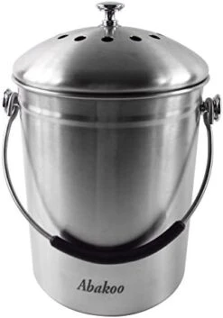 Abakoo 1.8 Gallon Compost Bin 304 Stainless Steel Kitchen Composter Waste Pail Indoor Countertop Kitchen Recycling Bin Pail - Includes 2 Filters -GENERIC Shop 415oX5c6MWL. AC