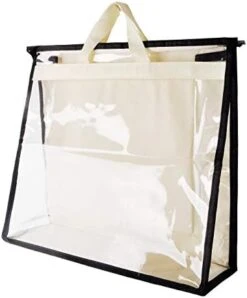Vercord Clear PVC Handbag Dust-Free Cover Moistureproof Purse Storage Bag Organizer With Handle Zipper Space-Save Holder For Closet Beige XXL 24 Vercord Clear PVC Handbag Dust-Free Cover Moistureproof Purse Storage Bag Organizer With Handle Zipper Space-Save Holder For Closet Beige XXL -GENERIC Shop 415t6uact L. AC 1