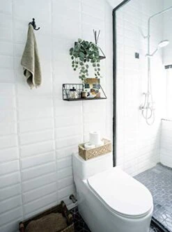 Mkono Wall Floating Shelves Set Of 2 Rustic Wood Bathroom Shelf (11.5" + 17.7"), Black Metal Wire Storage Display Shelving Room Recor For Bedroom Living Room Kitchen Office,Brown -GENERIC Shop 4160EJQegHL