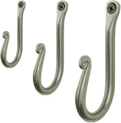 RTZEN Wall Mount J Hook - Wrought Iron Decorative Wall Hooks For Hanging Things - Handcrafted Classic Wall Mounted Black Coat Hooks - Farmhouse Towel Hooks Robe Hooks Or Hat Hooks - 3 Pack -GENERIC Shop 416IHhW0wSL. AC