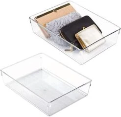 IDesign Linus Plastic Dresser And Vanity Organizer, Storage Bin For Bathroom, Bedroom, Office, Craft Room, Fridge, Freezer, Pantry, 12" X 6" X 3", Clear -GENERIC Shop 416VFFDtsL. AC