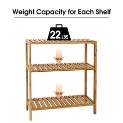 Kinsuite 3-Tier Bamboo Shelf Plant Flower Stand Storage Rack Bathroom Kitchen Living Room Holder -GENERIC Shop 416cLMHVyjL