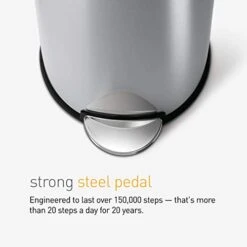 Simplehuman 30 Liter / 8 Gallon Round Step Trash Can, Brushed Stainless Steel,15.1 X 12.4 X 25.6 Inches -GENERIC Shop 416kkDx2W5L