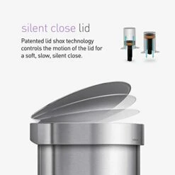 Simplehuman 45 Liter/ 12 Gallon Semi-Round Hands-Free Step Trash Can, Brushed 13 Simplehuman 45 Liter/ 12 Gallon Semi-Round Hands-Free Step Trash Can, Brushed -GENERIC Shop 416xvBRB3pL