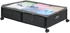 MetWoods Under Bed Storage Containers With Wheels And Non-woven Bags, 2 Pack Of Metal Foldable Under Bed Shoe Storage Organizer Drawer For Organizing Clothes, Books, Toys (Black) -GENERIC Shop 417l4N5CBJL. AC