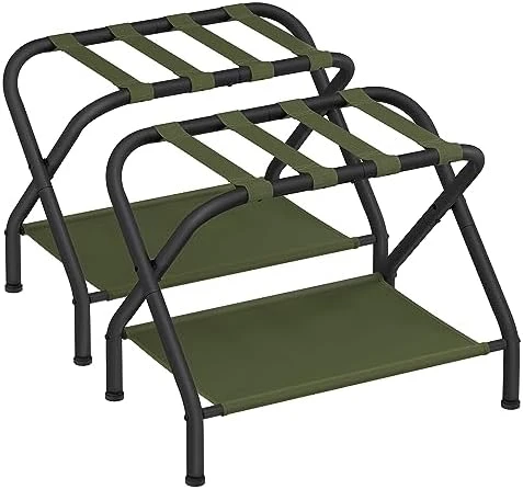 SONGMICS Luggage Racks, Set Of 2, Suitcase Stand With Fabric Storage Shelf, For Guest Room, Bedroom, Hotel, Foldable Steel Frame, Holds Up To 110 Lb, 27.2 X 15 X 20.5 Inches, Black URLR002B02 11 SONGMICS Luggage Racks, Set Of 2, Suitcase Stand With Fabric Storage Shelf, For Guest Room, Bedroom, Hotel, Foldable Steel Frame, Holds Up To 110 Lb, 27.2 X 15 X 20.5 Inches, Black URLR002B02 - Image 11