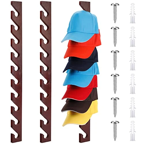 BBTO 3 Pack Wooden Hat Rack For Wall, Wall Mount Hat Racks For Baseball Caps, Vertical Hat Holder With 10 Hooks Hat Organizer Wood Hat Hanger For Door Closet Entry Room Bedroom Laundry Storage Display 1 BBTO 3 Pack Wooden Hat Rack For Wall, Wall Mount Hat Racks For Baseball Caps, Vertical Hat Holder With 10 Hooks Hat Organizer Wood Hat Hanger For Door Closet Entry Room Bedroom Laundry Storage Display