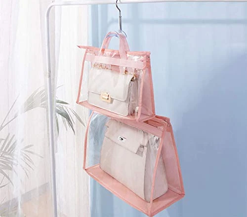 Vercord Clear PVC Handbag Dust-Free Cover Moistureproof Purse Storage Bag Organizer With Handle Zipper Space-Save Holder For Closet Beige XXL 4 Vercord Clear PVC Handbag Dust-Free Cover Moistureproof Purse Storage Bag Organizer With Handle Zipper Space-Save Holder For Closet Beige XXL - Image 4